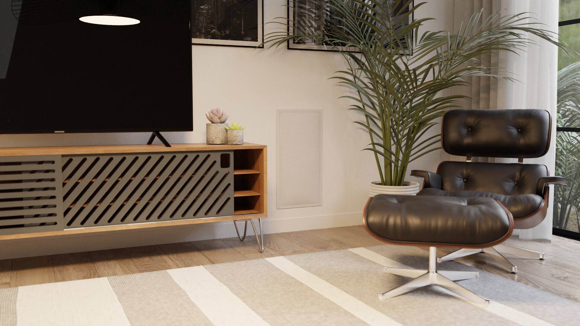 Alt View 26. SVS - 3000 In-Wall 9" 800 W Powered Subwoofer - Black/White.