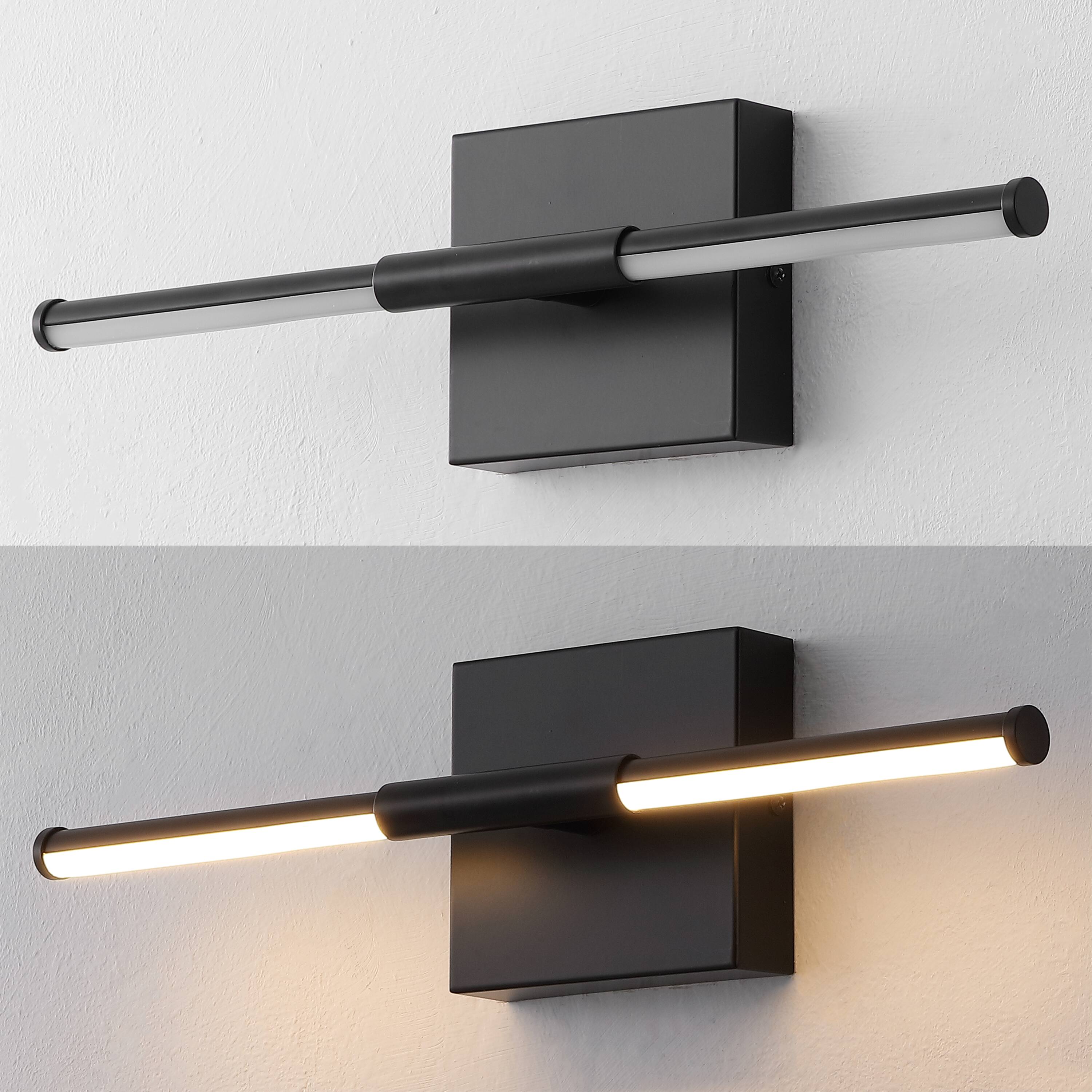 Alt View 5. Jonathan Y - McKenna 16.25" Modern Minimalist Dimmable Integrated LED Metal Wall Sconce, Black - Black.