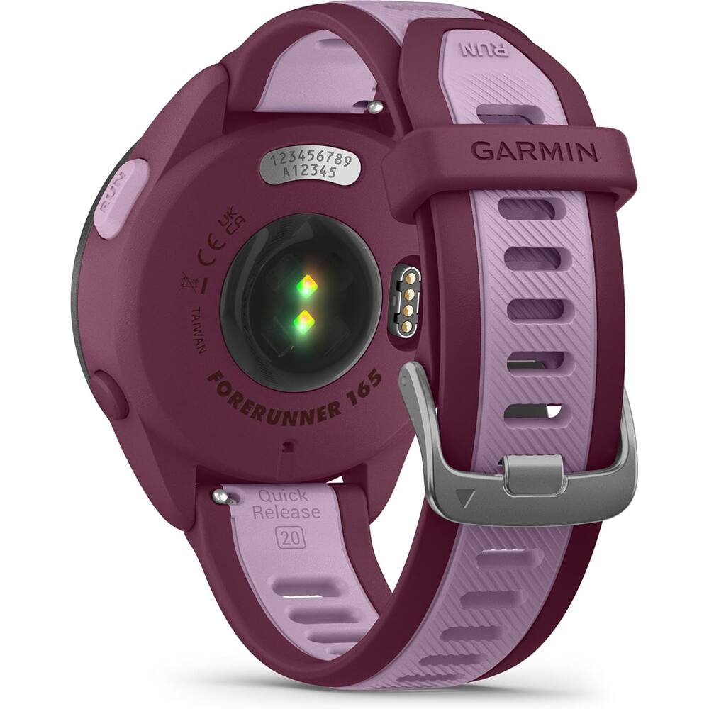 Garmin Forerunner 165 Music Smart Sport Watch, Berry + Lilac w