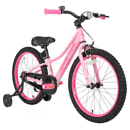 JOYSTAR - NEO 20 Inch Kids Bike for Boys & Girls Ages 7-13, Kids Mountain Bicycle with Training Wheels & Handbrake - Pink