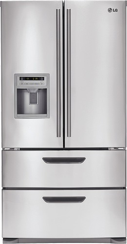  LG - 24.7 Cu. Ft. French Door Refrigerator with Thru-the-Door Ice and Water - Stainless-Steel