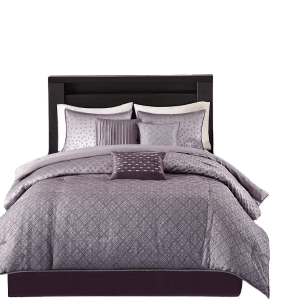 Gracie Mills - Pasquale Ombre Jacquard Duvet Cover Set - Purple