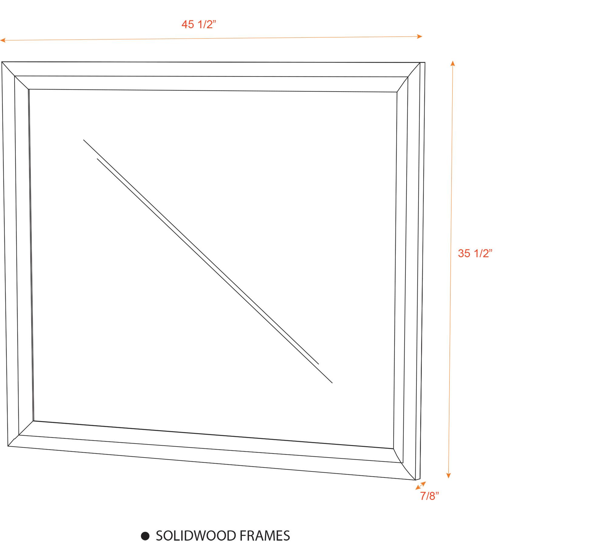 45 1/2" x 35 1/2" x 7/8" SOLIDWOOD FRAMES