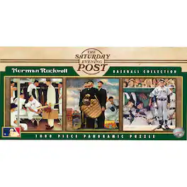 MasterPieces - MLB Norman Rockwell Saturday Evening Post Baseball Panoramic Puzzle - Multicolor