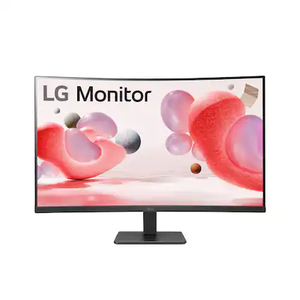 Front. LG - LG 32MR50CS-B 32" FHD Curved 100Hz Monitor - Black.