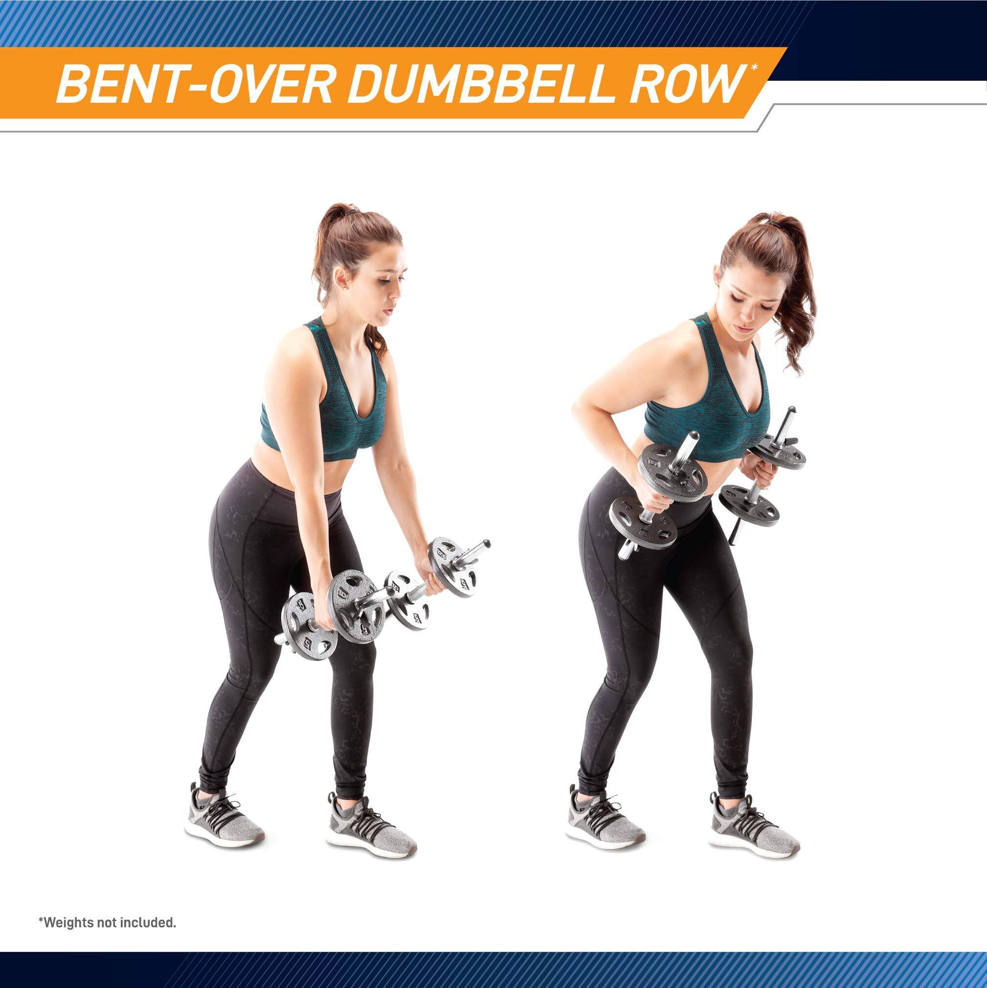 BENT-OVER DUMBBELL ROW*

*Weights not included.
