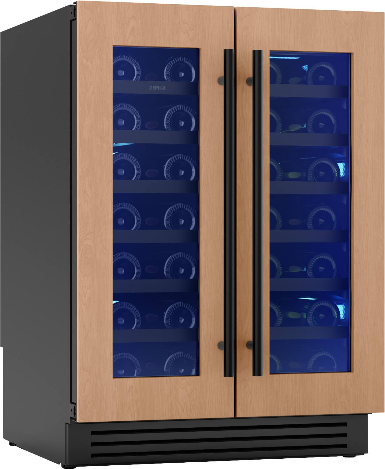 Alt View 15. Zephyr - Presrv 24 in. 42-Bottle Convertible 5.2 cu ft. Dual Zone Wine Cooler - Panel Ready + Glass.