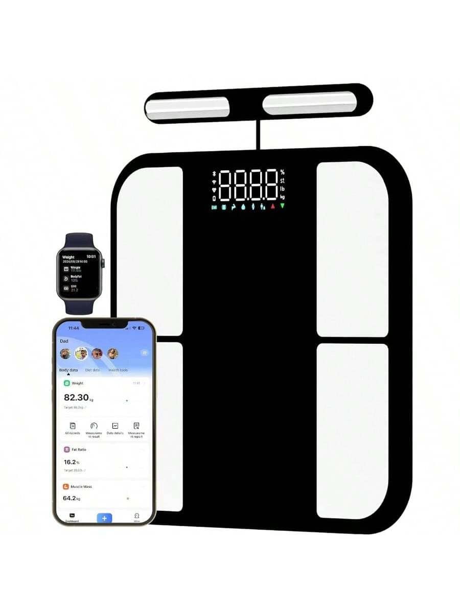 The Best Inks - Digital scale BMI tracking ideal for fitness tracking, User-Friendly, Advanced Technology, Space-Saving - Black