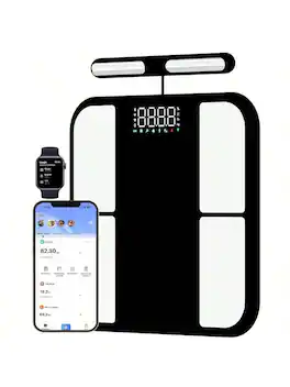 Stamp n Camp - Digital scale smartphone app perfect for weight management, Durable Construction, Space-Saving, Modern Design - Black