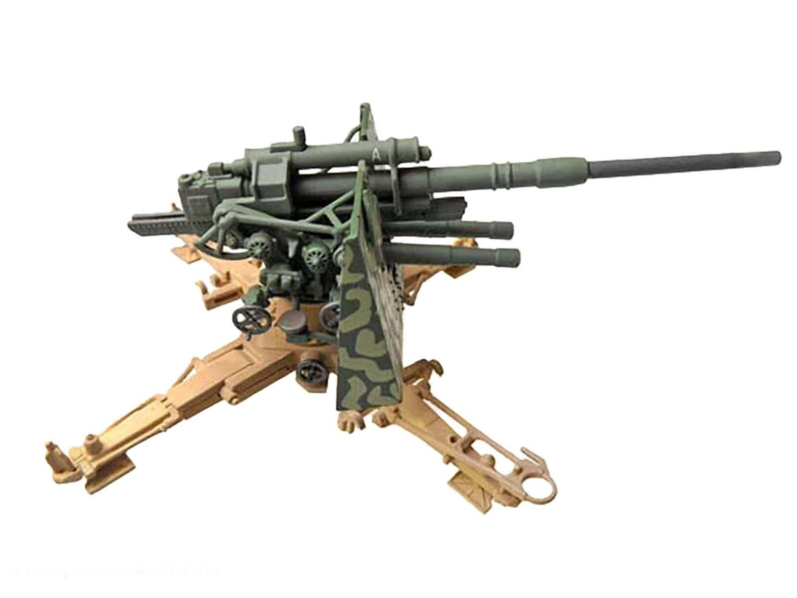 Left. Panzerstahl - 8.8cm Flak36 Gun "FlaRgt. Hermann Goring Sicily" (1943) German Army 1/72 Diecast Model by Panzerstahl - Multicolor.