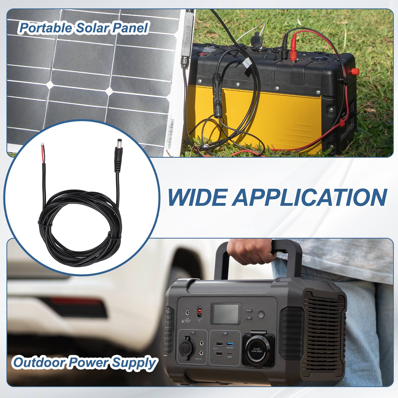 Portable Solar Panel

WIDE APPLICATION

Outdoor Power Supply