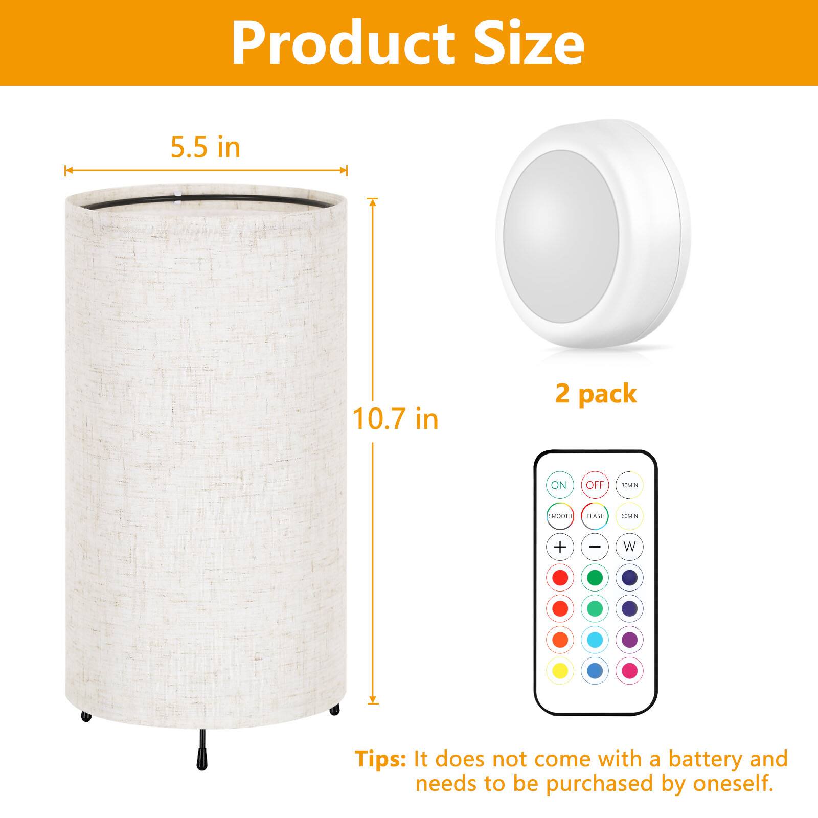 Product Size: 5.5 in x 10.7 in  
2 pack  
ON OFF Aurs MDCe TLASH LOMIN + M w Tips: It does not come with a battery and needs to be purchased by oneself.