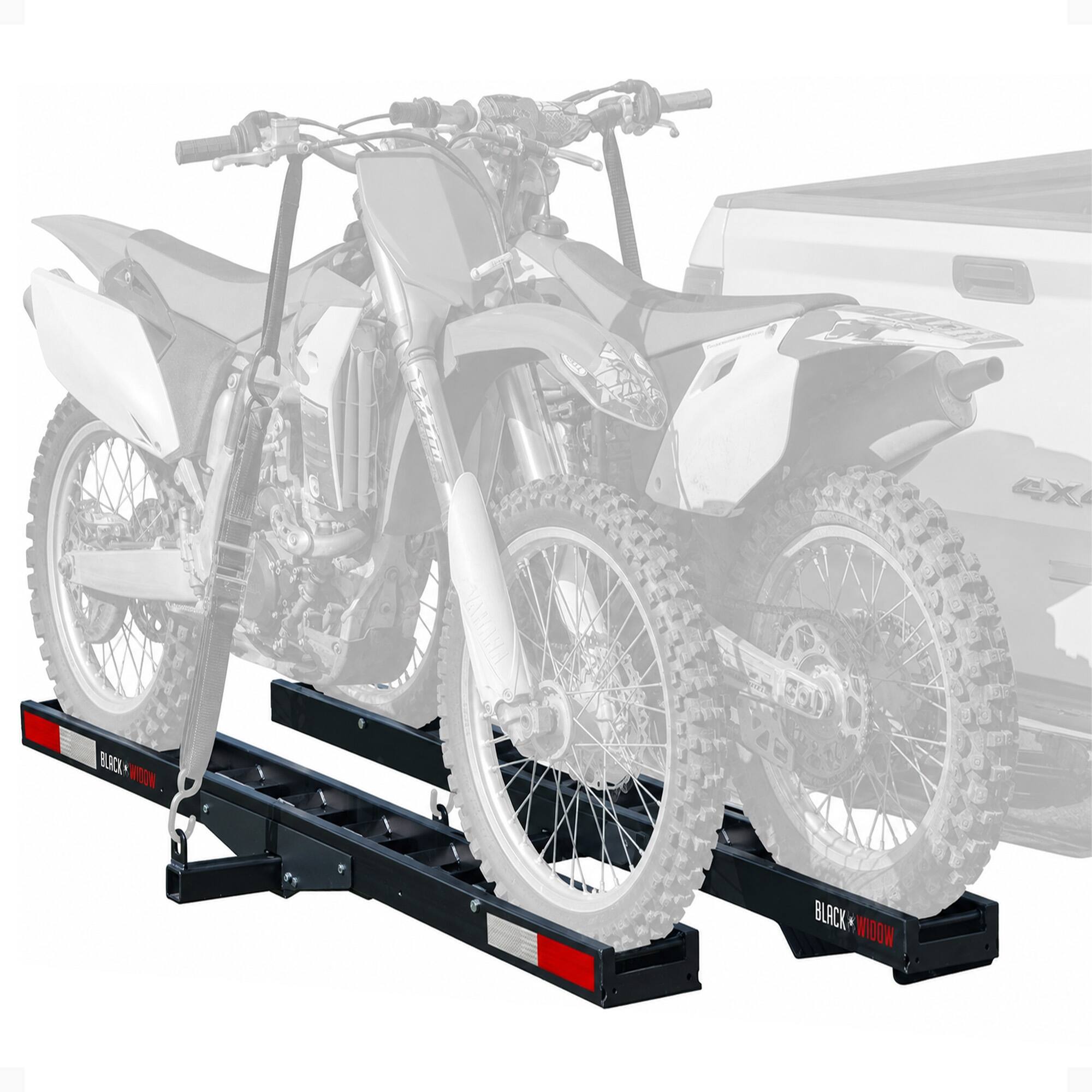 Black Widow - Pro Double Dirt Bike Carrier with Ramp for 2" Hitch, 600 lb Capacity