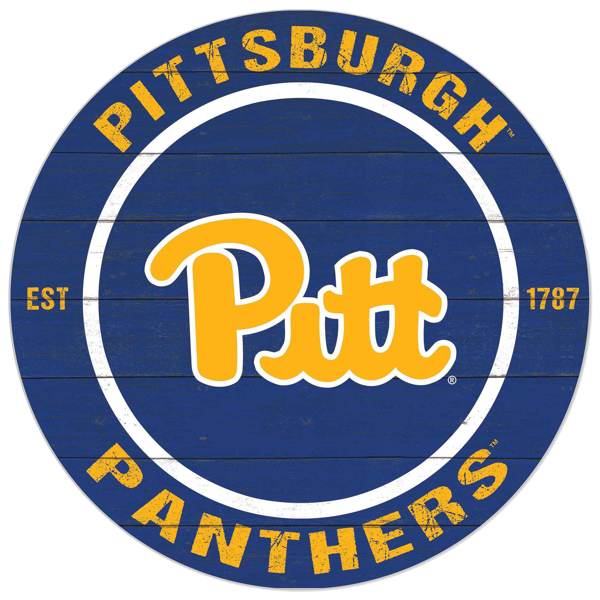Pitt Panthers 20'' x 20'' Indoor/Outdoor Circle Sign