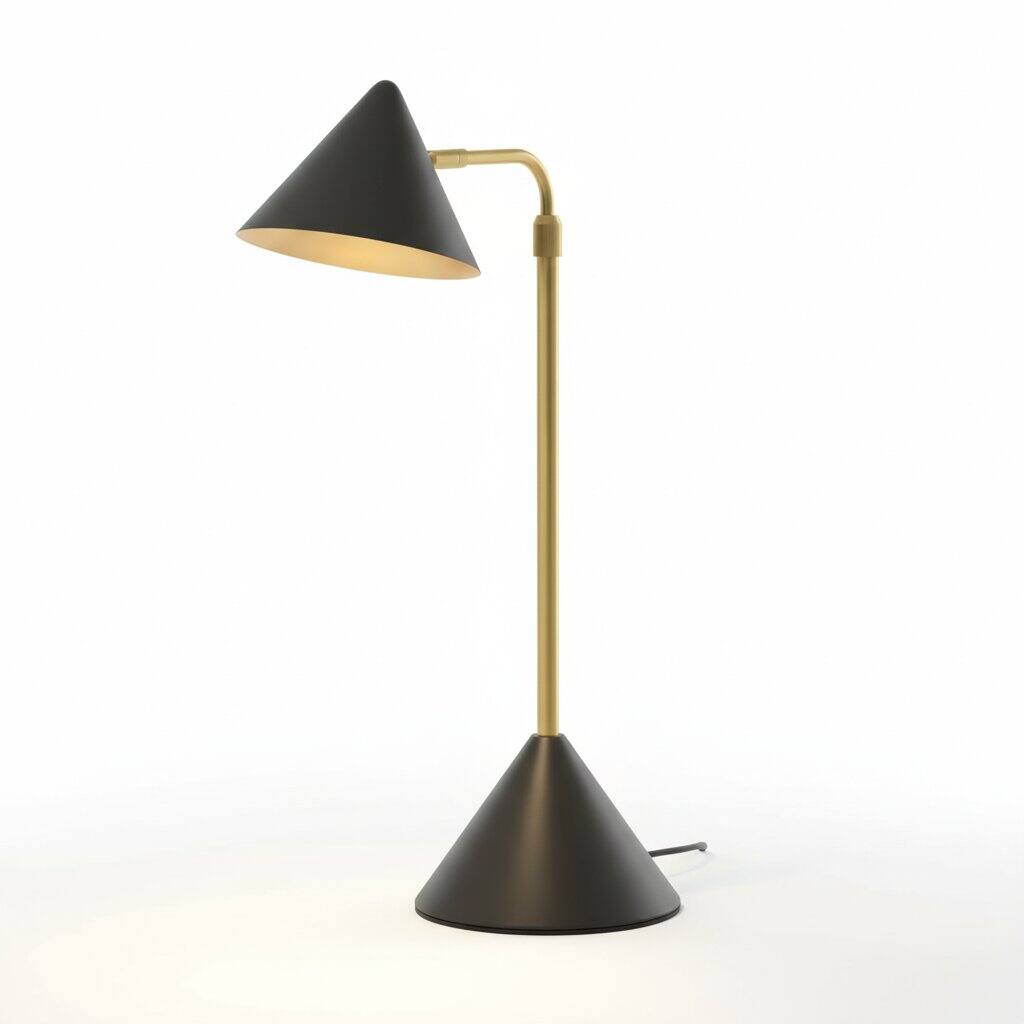 Alt View 2. Dazzed Corner - Metal Desk Lamp, Desk Lamp with Dimmer Switch - Black.