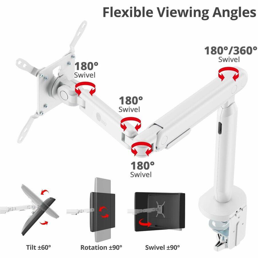 Flexible Viewing Angles

180° Swivel
180°/360° Swivel
180° Swivel
180° Swivel

Tilt ±60°
Rotation ±90°
Swivel ±90°
