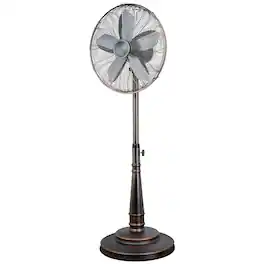 Optimus - 16 Inch Retro Oscillating Stand Fan with Oil Rubbed Finish - Bronze