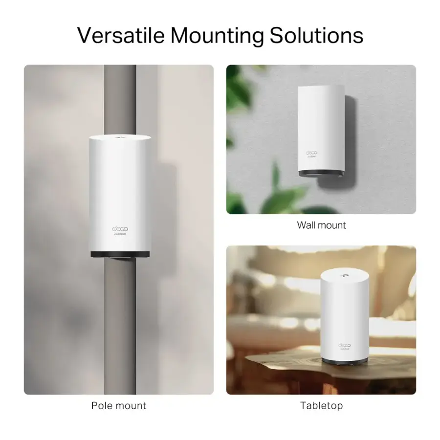Versatile Mounting Solutions:

1. Pole mount
2. Wall mount
3. Tabletop