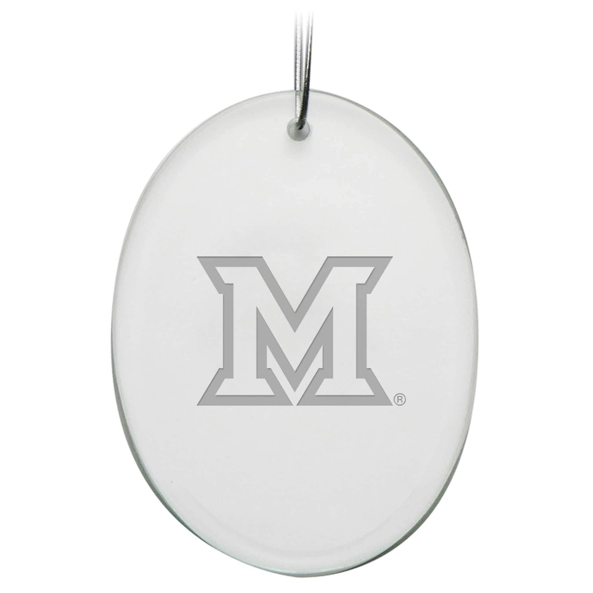 Jardine - Miami University RedHawks 2.75'' x 3.75'' Glass Oval Ornament - Multicolor