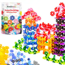 PicassoTiles - 300pc Building Chips Interlocking Disc Construction Blocks