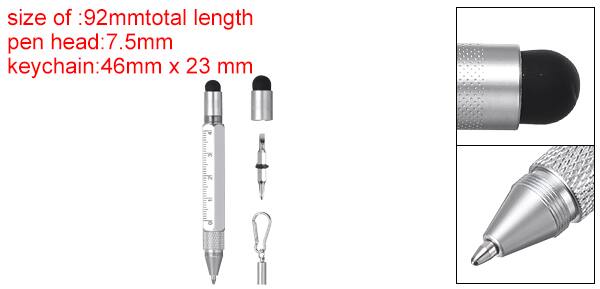 size of : 92mm  
total length pen head: 7.5mm  
keychain: 46mm x 23 mm