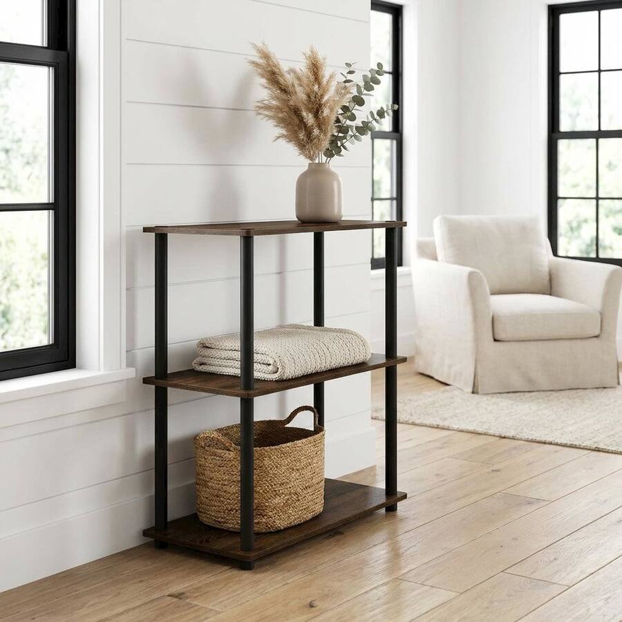 Single Bookcase FurniFact Engineered Wood bookcase with sleek design for home storage ...