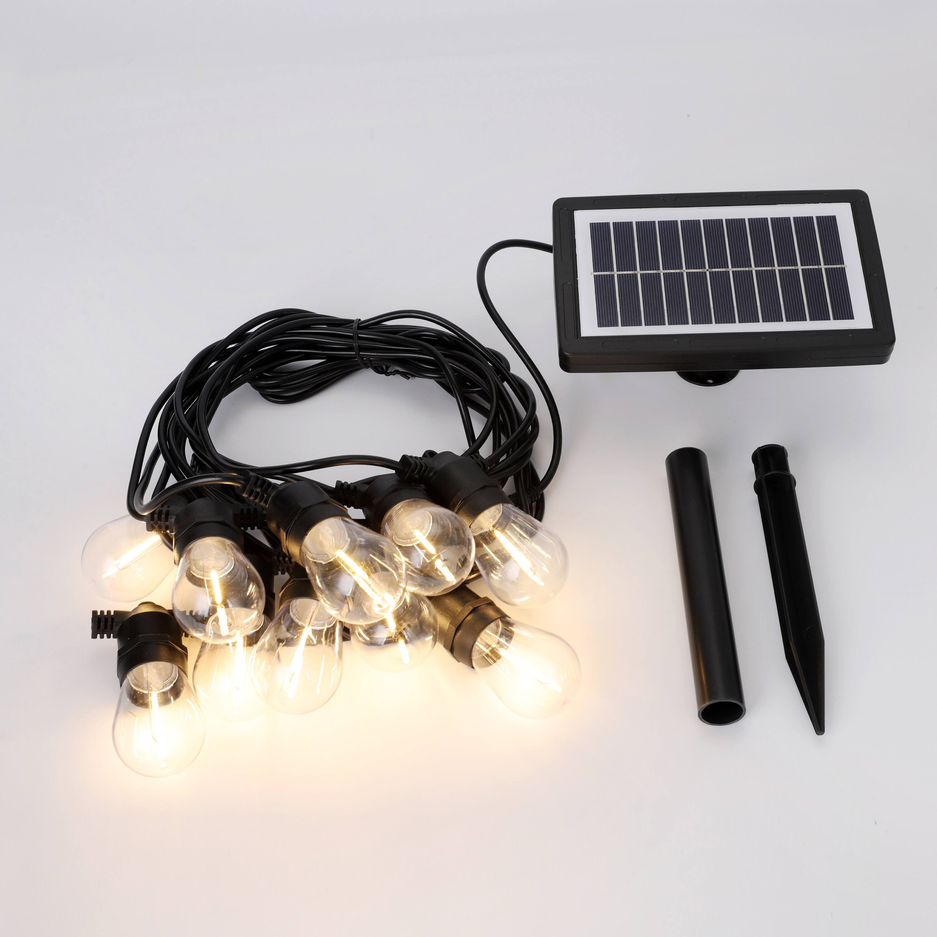 Alt View 6. Techko - Solar 10-Bulb LED String Lights - 29ft w/ USB Charging.