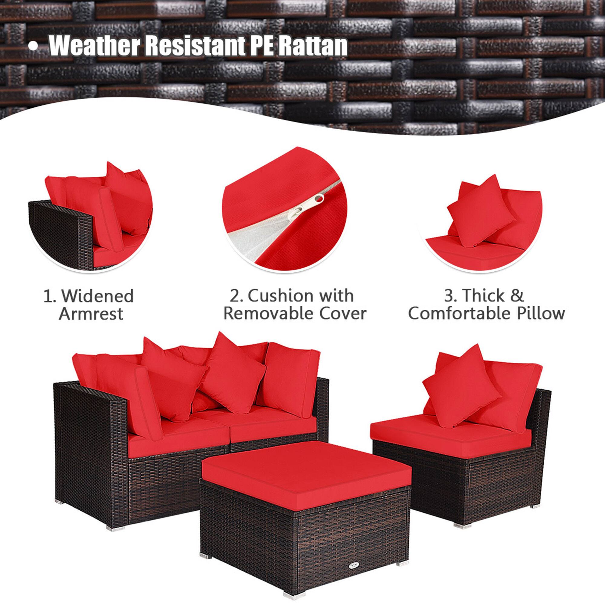 Weather Resistant PE Rattan 1. Widened Armrest 2. Cushion with Removable Cover 3. Thick & Comfortable Pillow