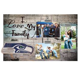 Fan Creations - Seattle Seahawks 11" x 19" I Love My Family Clip Photo Frame - Multicolor