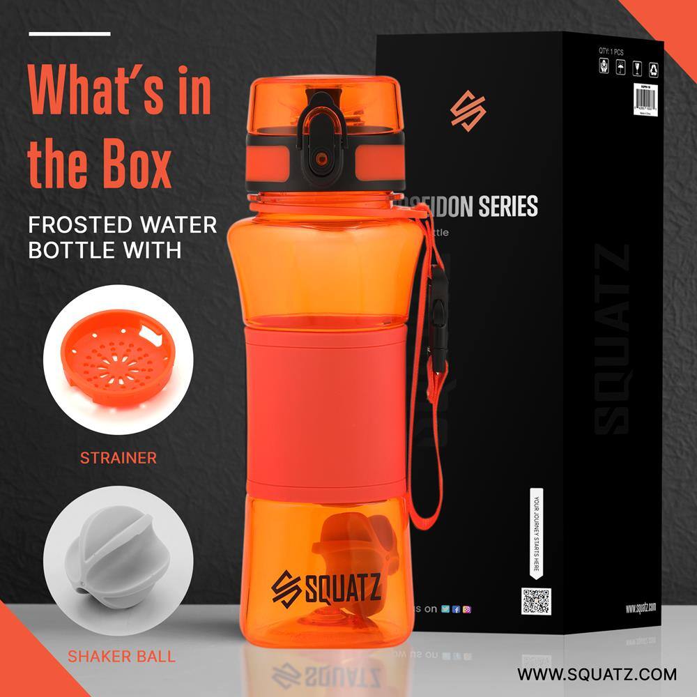 What's in the Box  
FROSTED WATER BOTTLE WITH STRAINER  
SQUATZ  
POSEIDON SERIES  

SHAKER BALL  

www.squatz.com