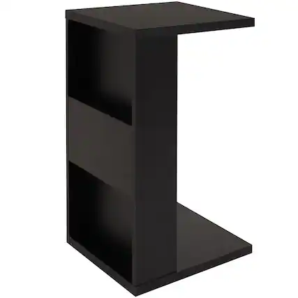 Front. Sunnydaze - 2-in-1 Multi-Use Accent Side Table - Black.