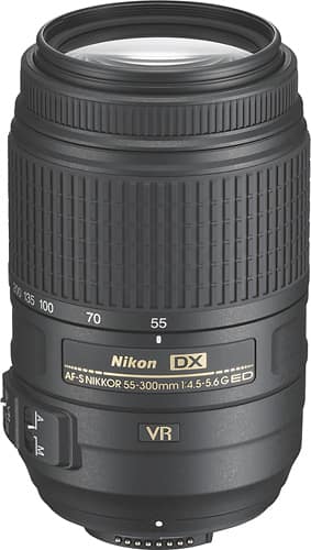 Nikon AF-S DX NIKKOR 55-300mm f/4.5-5.6G ED VR Telephoto Zoom Lens Black  Black 2197 - Best Buy