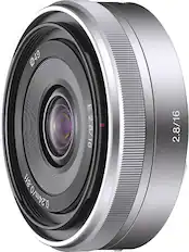 Angle. Sony - 16mm f/2.8 E-Mount Wide-Angle Lens - Silver.