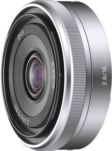 Sony 16mm F 2 8 E Mount Wide Angle Lens Silver Sel16f28 Best Buy