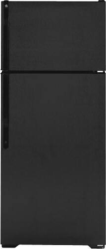 Front Standard. GE - 18.2 Cu. Ft. Top-Mount Refrigerator - Black.