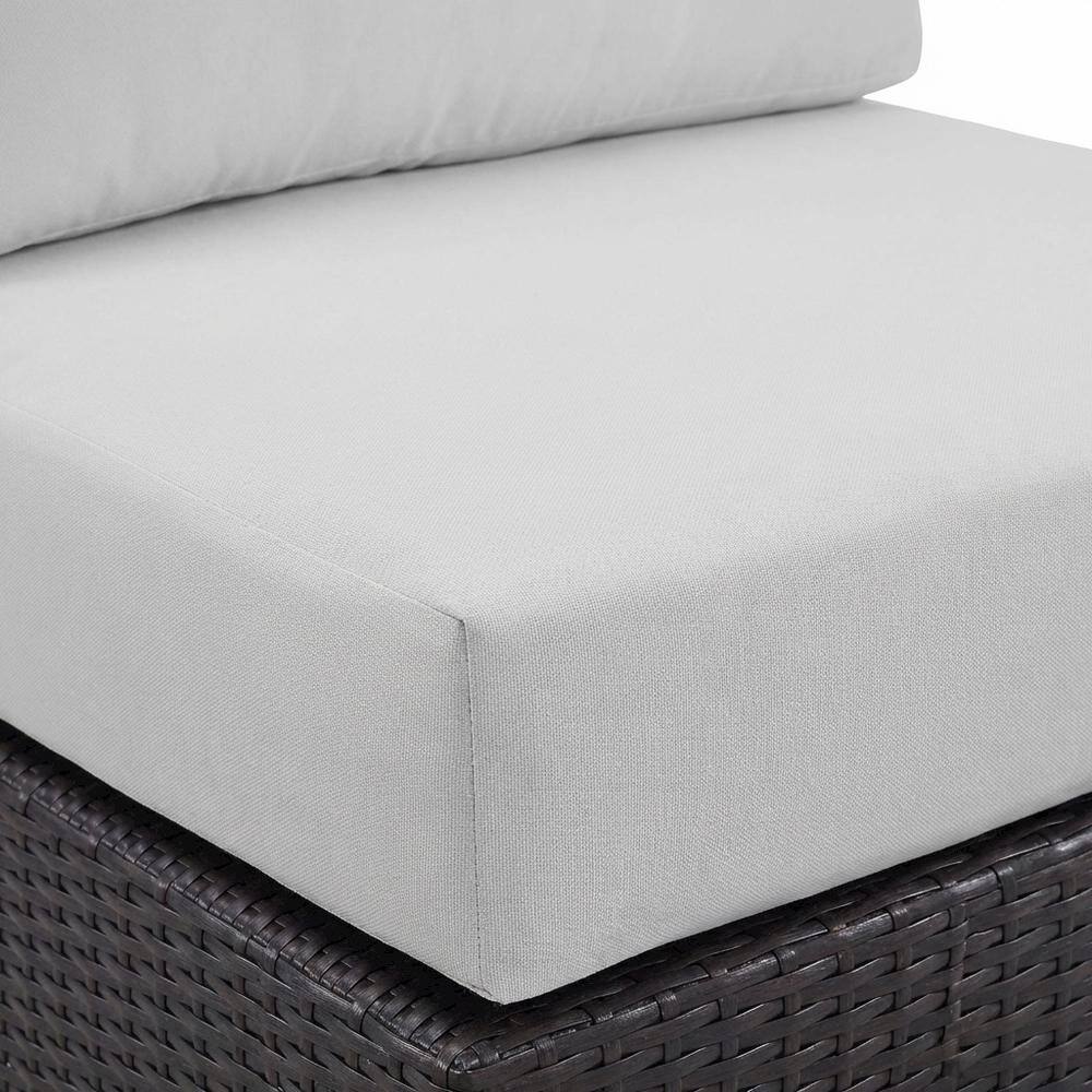 Alt View 1. Outdoor Escape - Outdoor Patio Armless Lounge Chair With Cushioned Support - Gray.