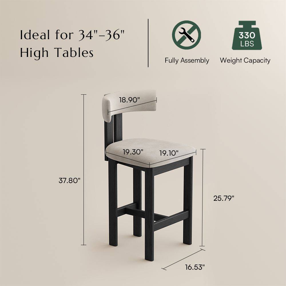 Ideal for 34"-36" High Tables  
330 LBS Fully Assembly Weight Capacity  
18.90" 19.30" 19.10" 37.80" 25.79" 16.53"