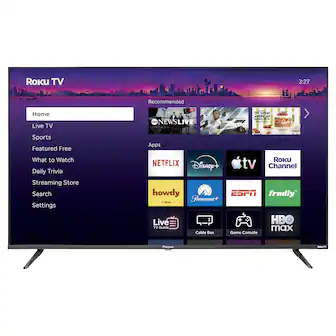 ROKU TV
3:27
Recommended
Home Live TV
Live ooo NEWSLIVE
HALD BITT THE MOVIE
THE GREAT AMERICAN BAKING SHOW
Sports Featured Free What to Watch Daily Trivia
Apps NETFLIX Disney+
ROKU tv Channel
Streaming Store Search Settings
howdy ESPN frndly" Paramount+ By Roocu Live HBO TV Guide max Cable Box Game Console
Pioneer
Roads TV