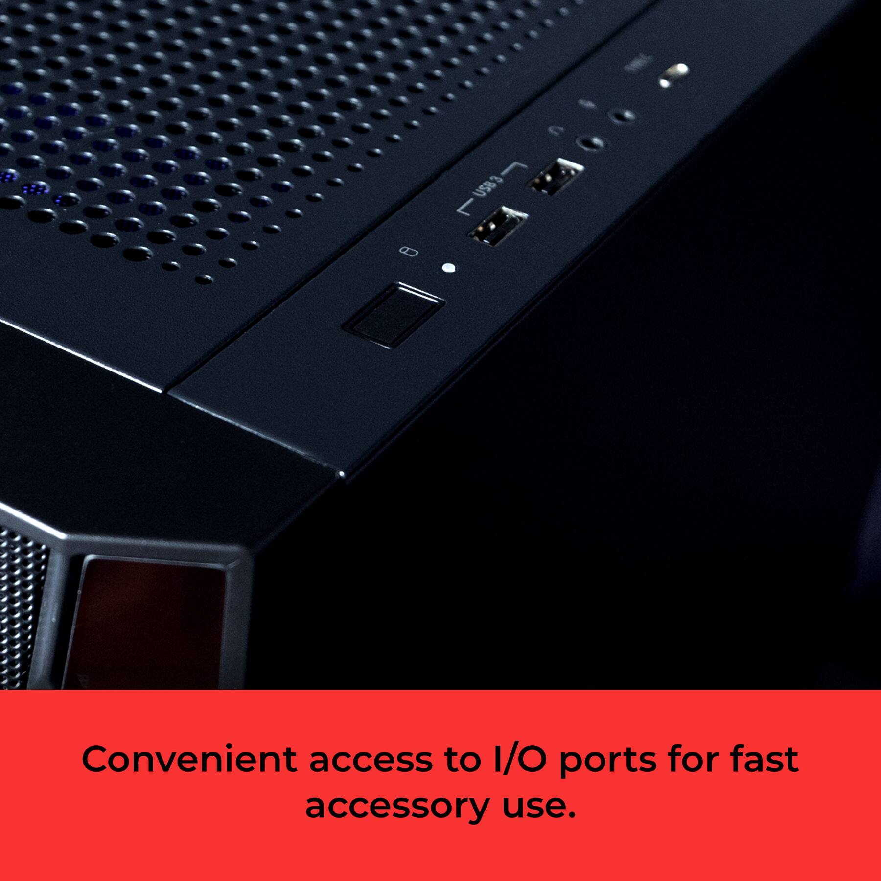 Alt View 5. iBUYPOWER - Trace Mesh Gaming Desktop - AMD Ryzen 5 5500, NVIDIA GeForce RTX 5050 8GB, 16GB DDR4 Non-RGB RAM, 1TB SSD _TMA5N5501 - Black.