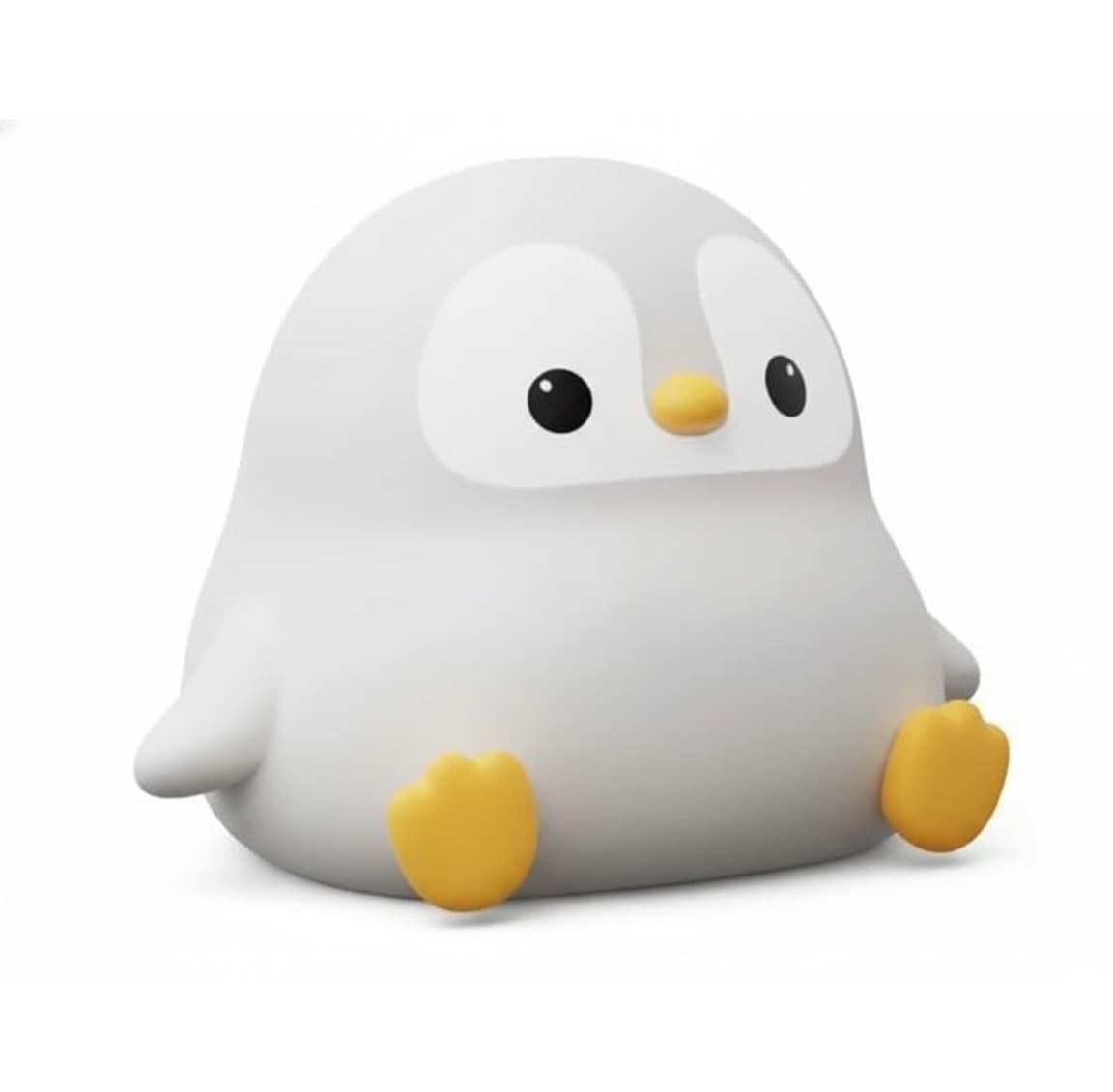 Front. FINEAK - Cute Penguin Night Light for Kids: Silicone Dimmable Touch Lamp, Rechargeable Animal Gift - Kawaii Room Decor - White.