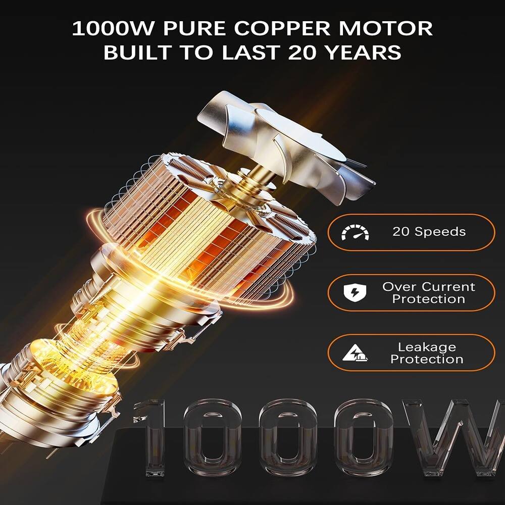 1000W PURE COPPER MOTOR BUILT TO LAST 20 YEARS

- 20 Speeds
- Over Current Protection
- Leakage Protection