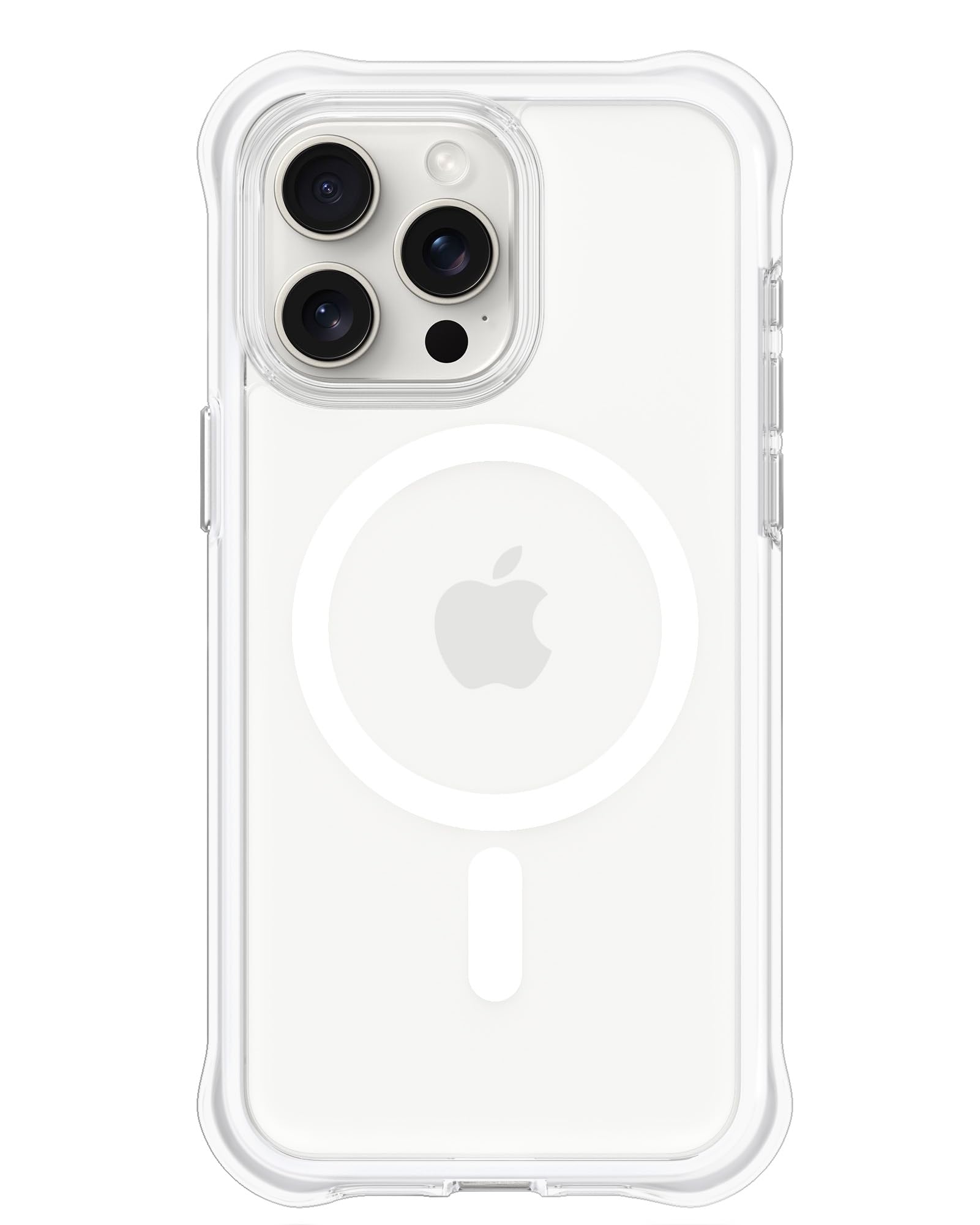 Front. Ornarto - ORNARTO Air Case for iPhone 15 Pro Max Clear, Compatible with MagSafe, Military-Grade Drop Protection Case - White - White.