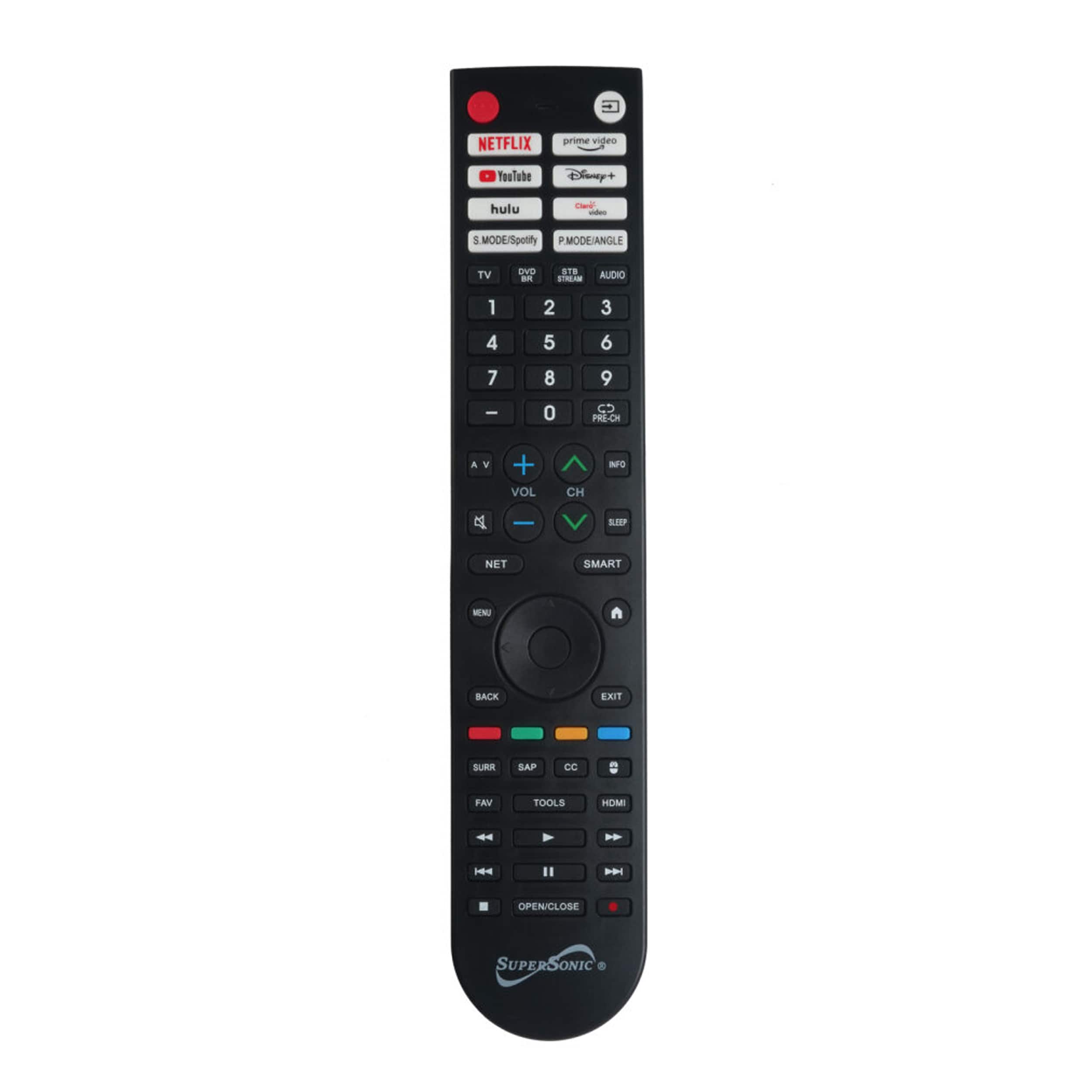 Supersonic - Super Sonic Universal Remote For Smart TV With 6 App Hotkeys