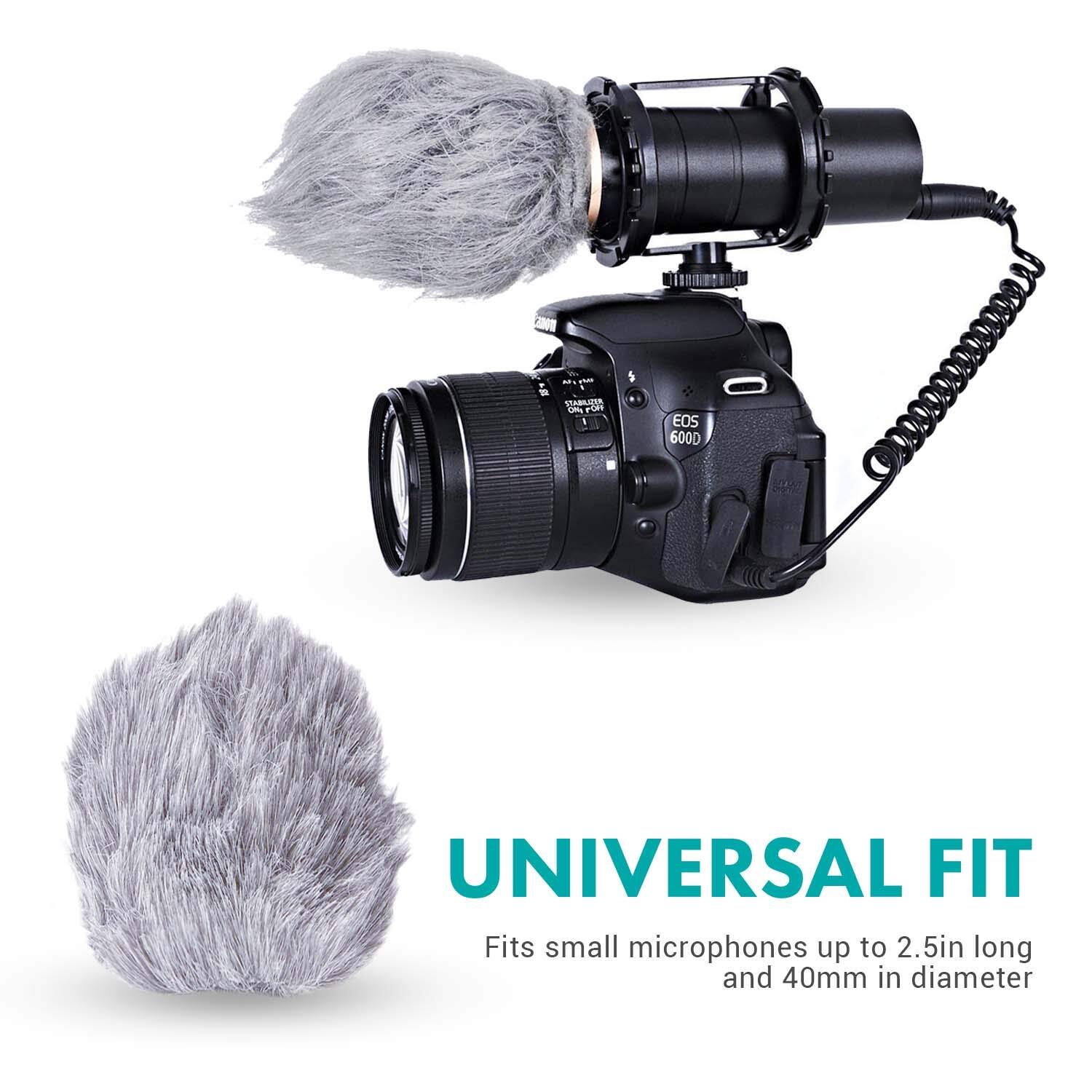 MARSTA Universal Fit Microphone Windscreen  
Fits small microphones up to 2.5 inches long and 40mm in diameter
