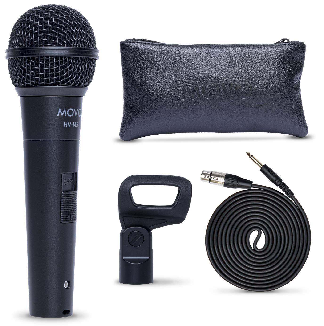 MOVO - HV-M5 Dynamic XLR Cardioid Vocal Microphone with Internal Shockmount and Windscreen