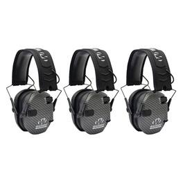 Walkers - Walker's Razor Slim Electronic Shooting Muffs 3-Pack Bundle - Carbon Gray