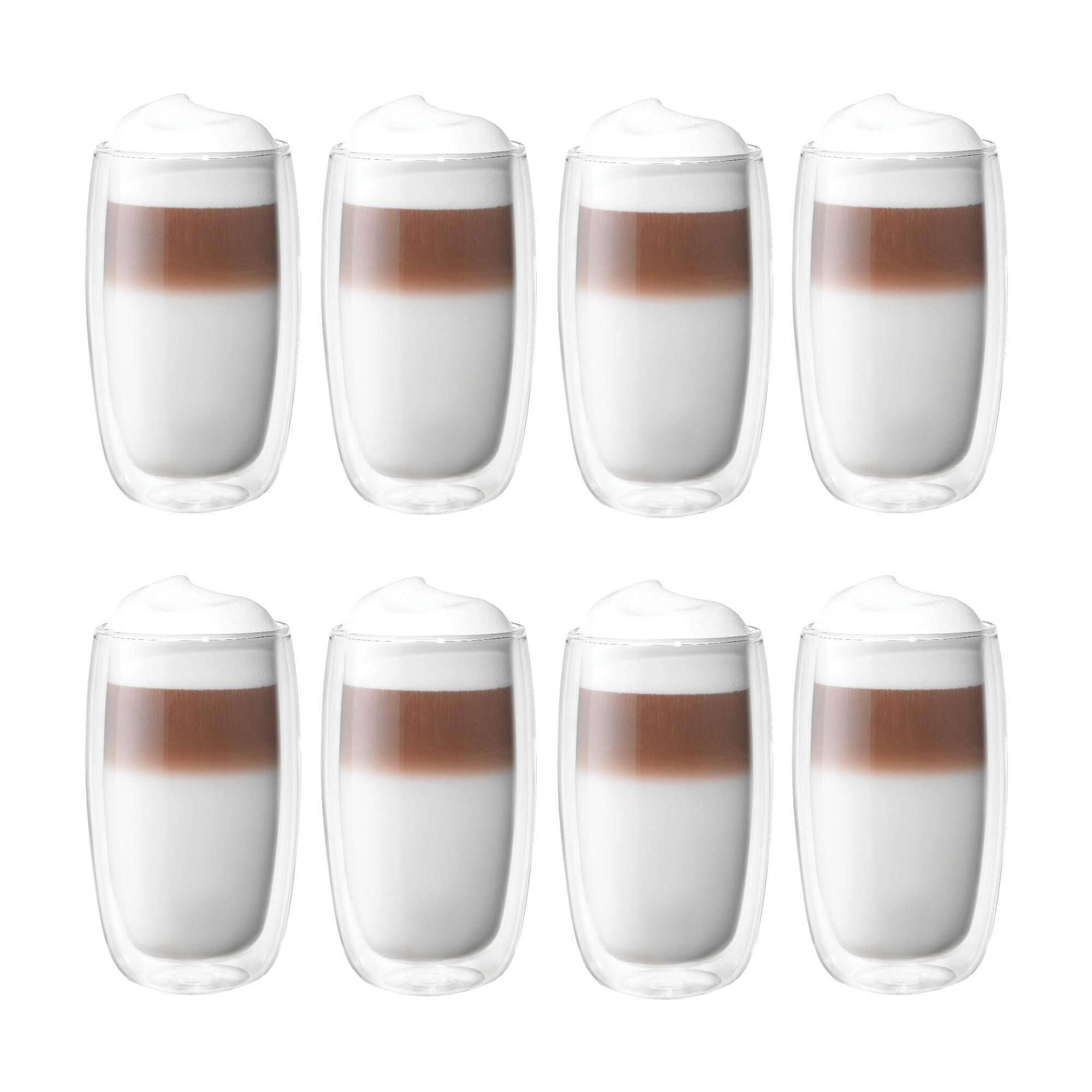 ZWILLING - Sorrento 8-pc Double-Wall Glass Latte Cup Set - Clear
