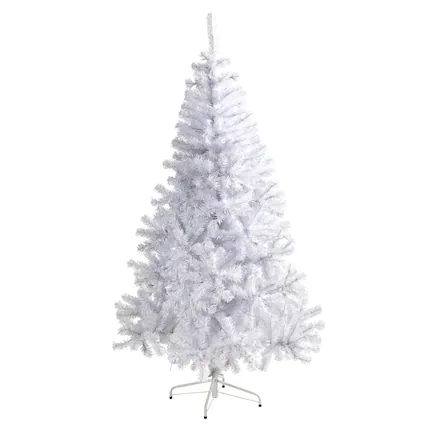 Front. BreeBe - 6' White Artificial Christmas tree with 680 tips - White.
