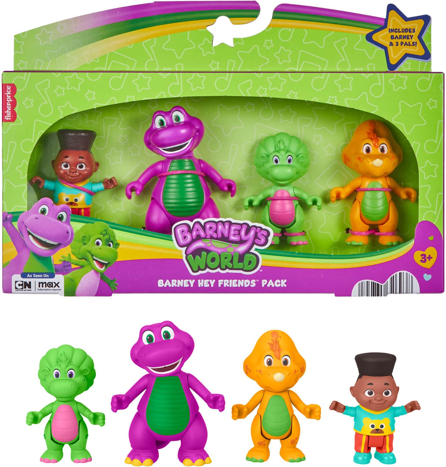 Fisher Price - Barney's World: Barney Hey Friends Figure 4-Pack - COLLECTABLES - Multicolor