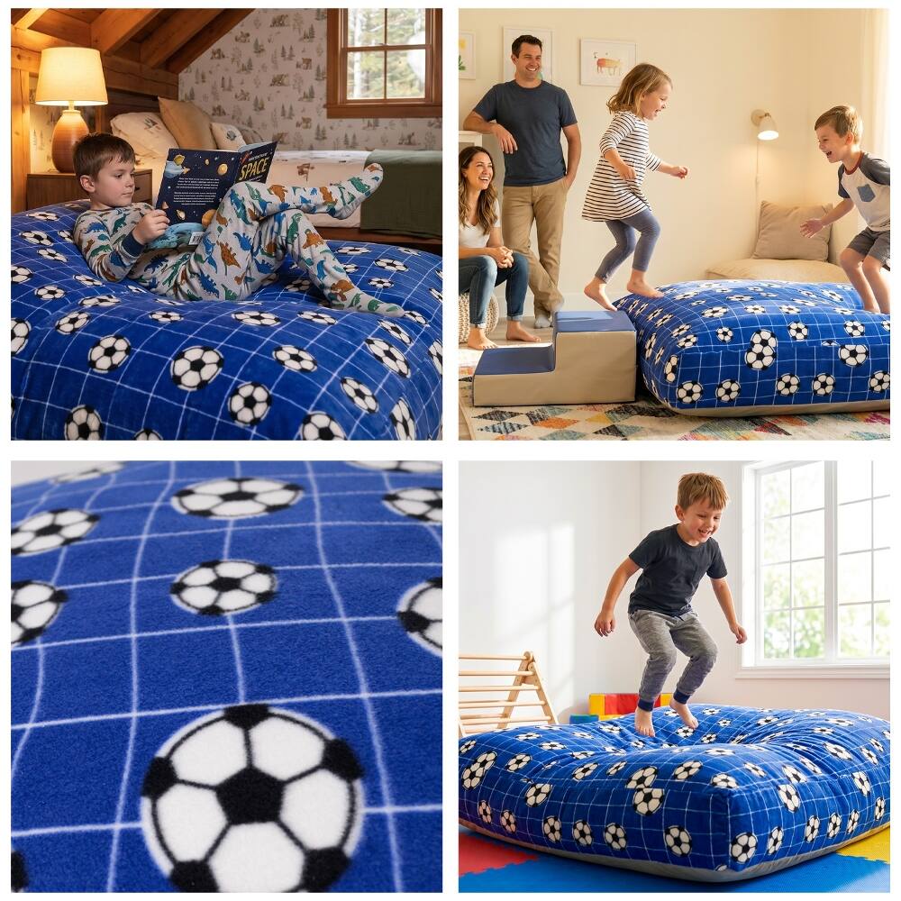 Alt View 2. Loheer - Loheer Sensory Crash Pad for Kids and Adults 48x48 Foam Crash Mat Blue - Blue.